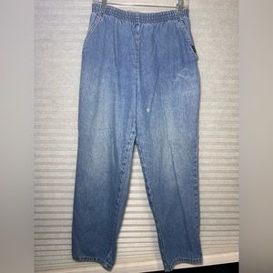 Baggy blue jeans